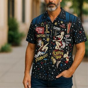 BC Ethic Authentic Vince Ray Las Vegas Short Sleeve Button Down Retro Shirt